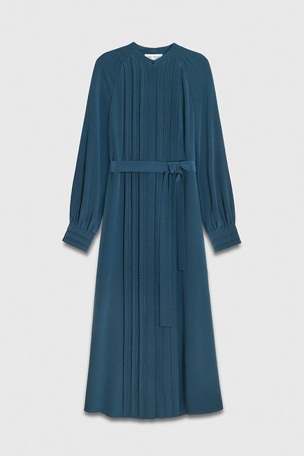 Montclair Dress Storm Blue Silk