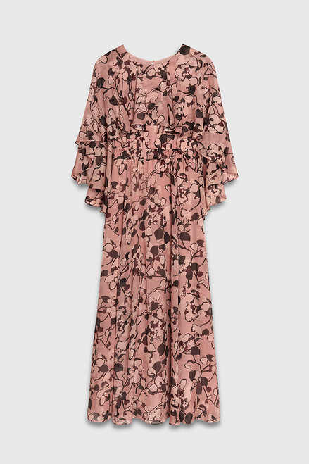 Fleurs Dress Rose Pink Watercolour Print Premium Silk Chiffon