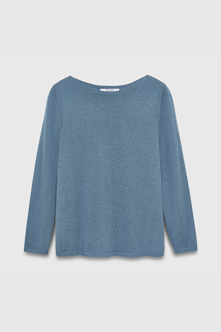 Vinci Knitted Top Lake Blue Cashmere