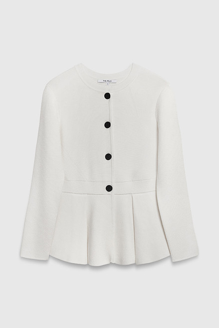 Drayton Peplum Knitted Jacket Ivory