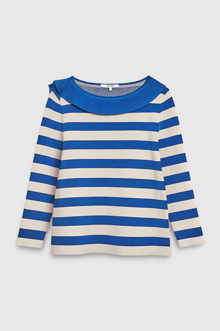 Keswick Sweater Oyster And Sapphire Blue