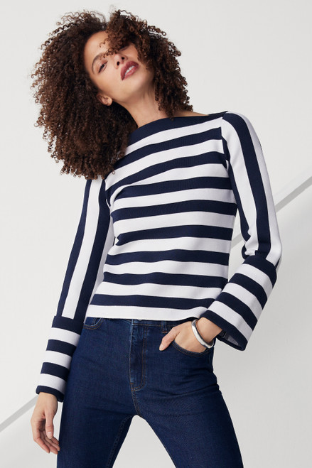 Lisson Sweater Ivory And Navy