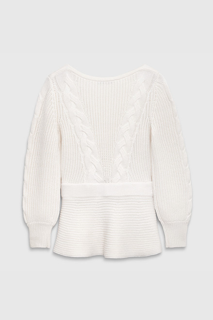 Fernhurst Cable Sweater Ivory Merino