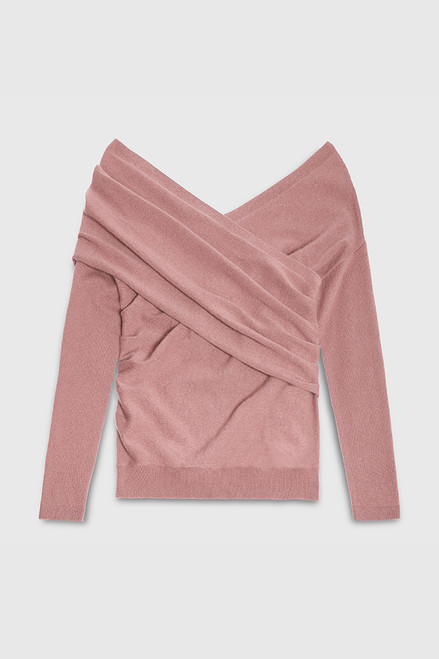 Riva Wrap Sweater Blush Pink Cashmere
