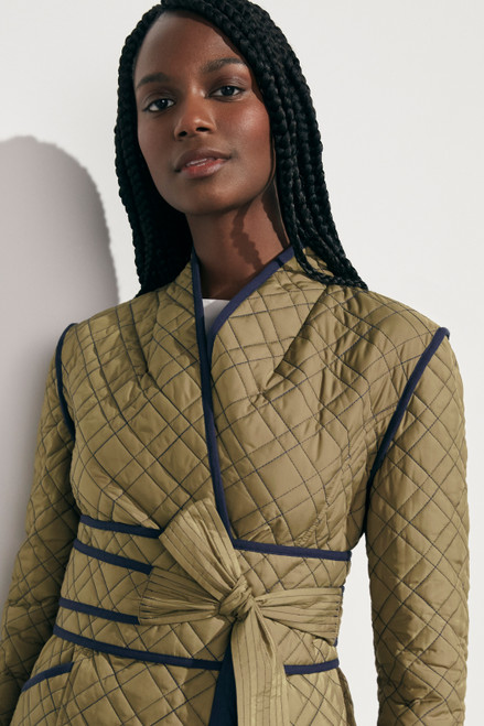 Elstead Reversible Quilted Jacket Olive Green And Navy
