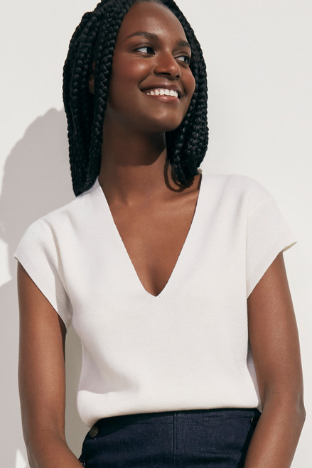 Lorne Knitted Top Ivory Merino