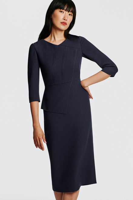 Laviano Dress Navy Sculpt Stretch Crepe