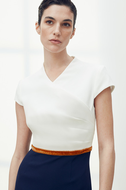 Montpellier Dress Navy And Ivory Clever Crepe