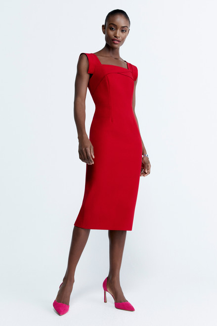 Ardenza Dress Cherry Red Stretch Crepe