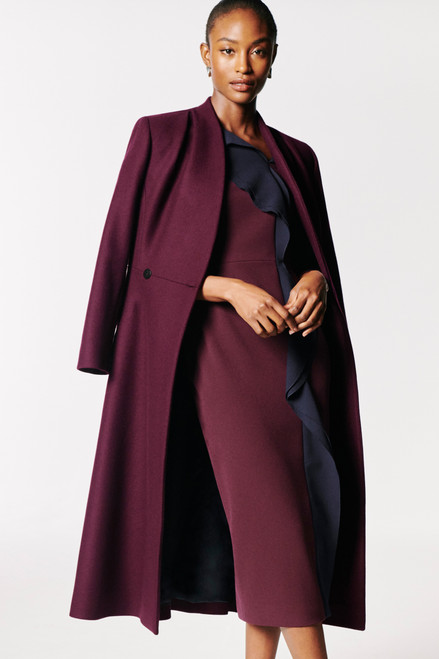 Finchley Coat Plum Herringbone Wool Blend
