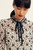 Albury Blouse Black And White Clover Print Silk Chiffon