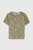 Roche Tee Green And Sand Wave Print Silk Satin
