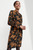 Lutana Dress Black And Toffee Floral Print Fine Wool