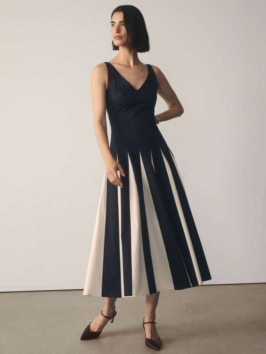 Salina navy and stone dress