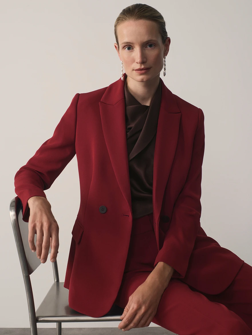 Clever Crepe sienna red suiting