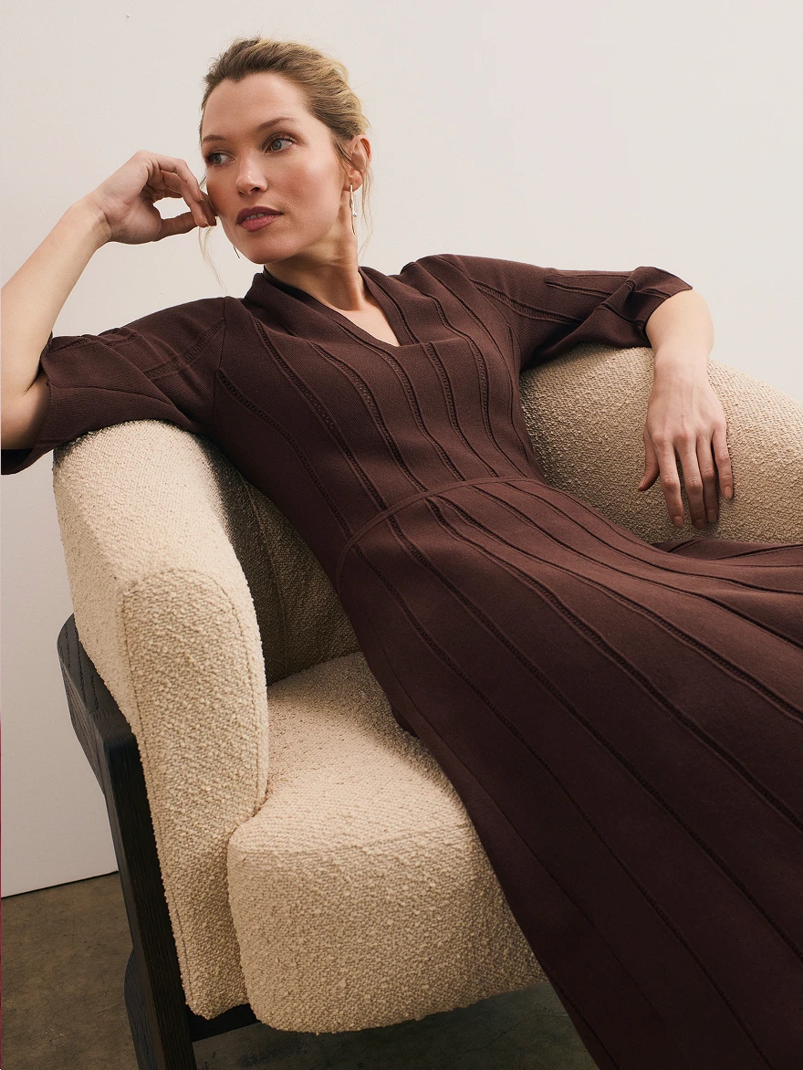 Chocolate Noli Cotton Knit Dress