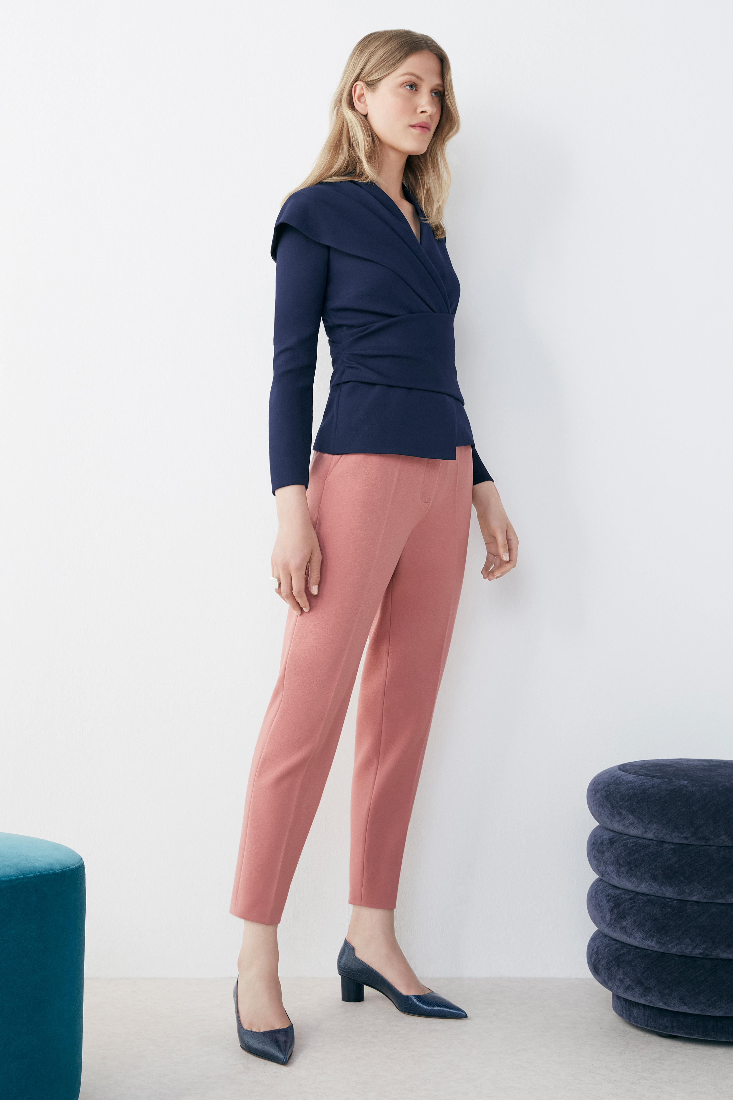 Adelaide Top Indigo Sculpt Stretch Crepe