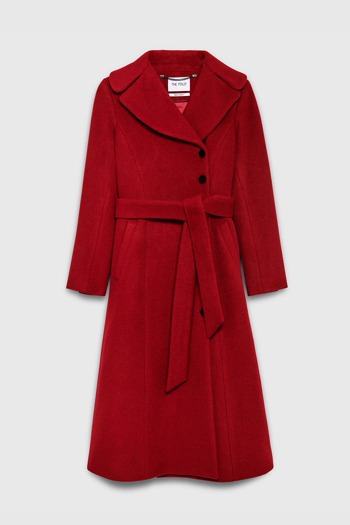Harewood Coat Garnet Red Premium Wool