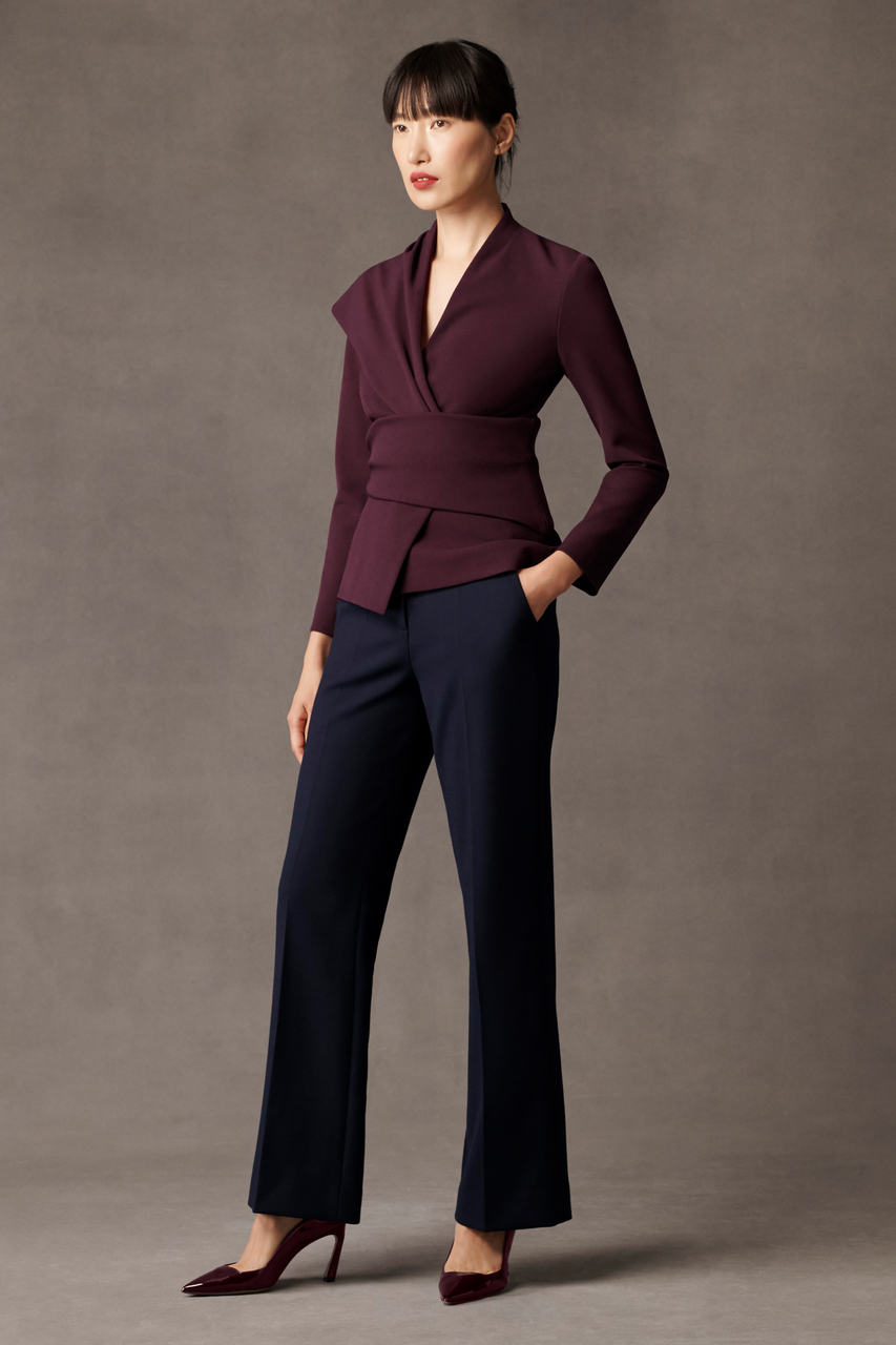 Adelaide Top Plum Sculpt Stretch Crepe