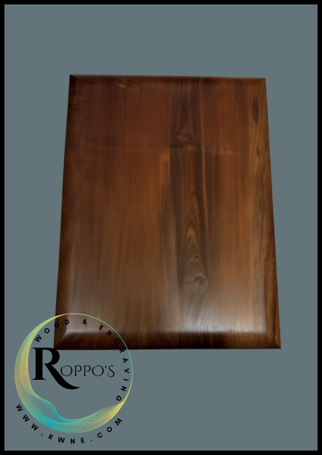 Genuine Walnut Plaque with Elliptical Edge Square Corner