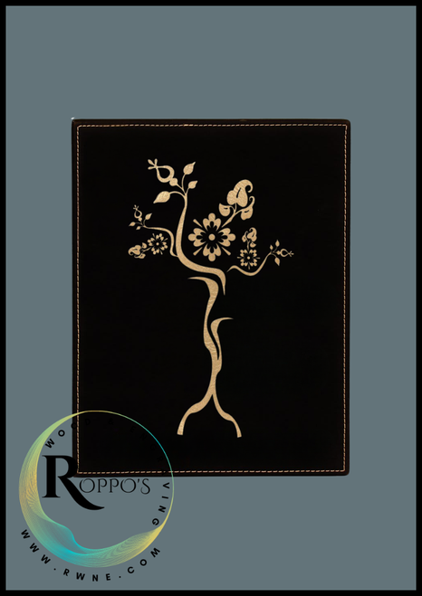 Black and Gold Laserable Leatherette Plaque