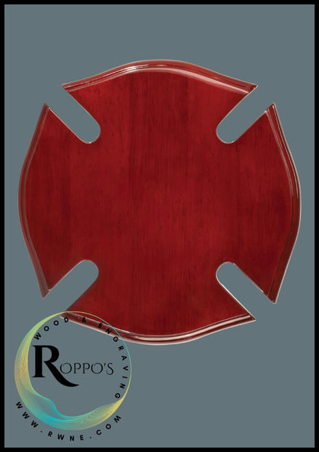 Rosewood Piano Finish Maltese Cross Plaque
