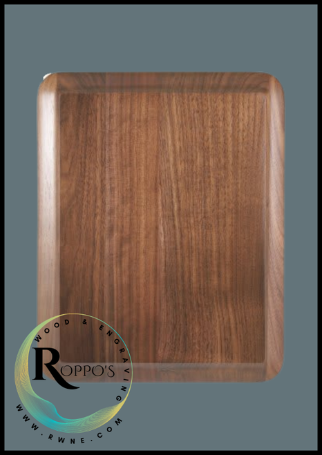 Round Corner Raised Face Genuine Walnut Plaque
