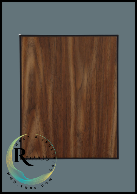 Walnut Finish Plaque with 45 Degree Bevel Black Edge