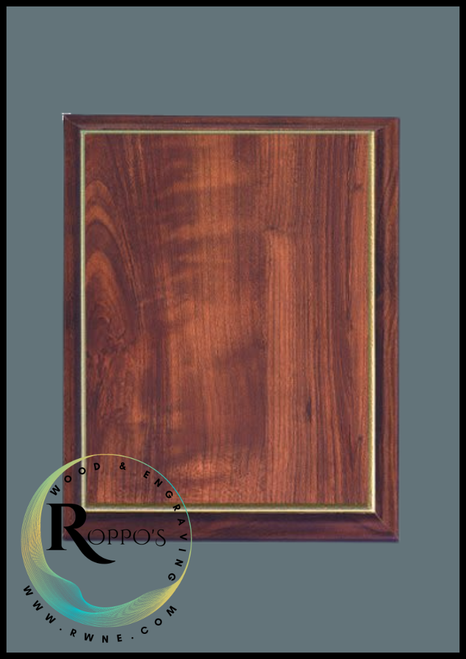 Cherry Finish Plaque with Gold Cove