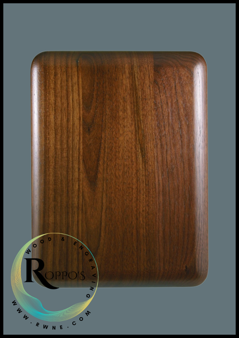 Elliptical Edge Round Corner Genuine Walnut Plaque