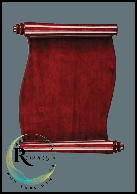 Rosewood Piano Finish Scroll Plaque