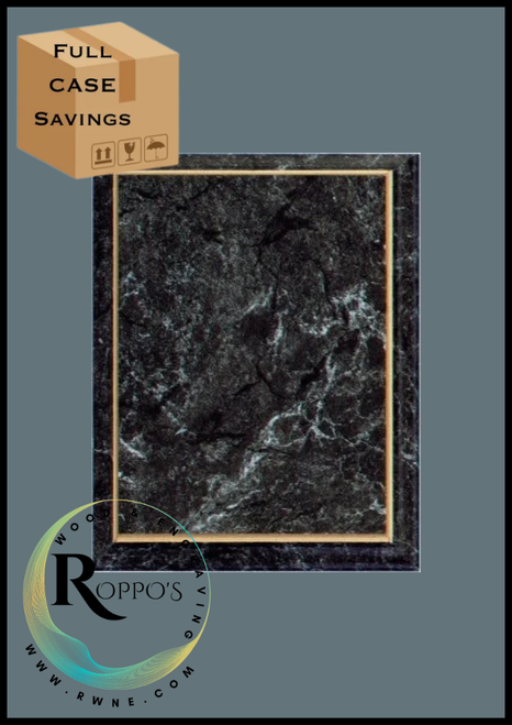 Improved Black Marble Finish Plaque with Gold Cove Edge