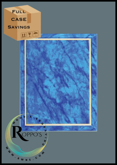 Blue Marble Finish Plaque with Gold Cove Edge