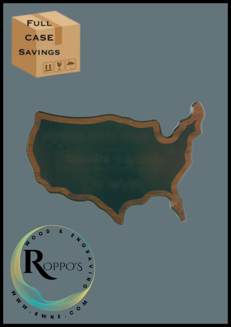 Walnut Finish Black Edge United States of America Plaque