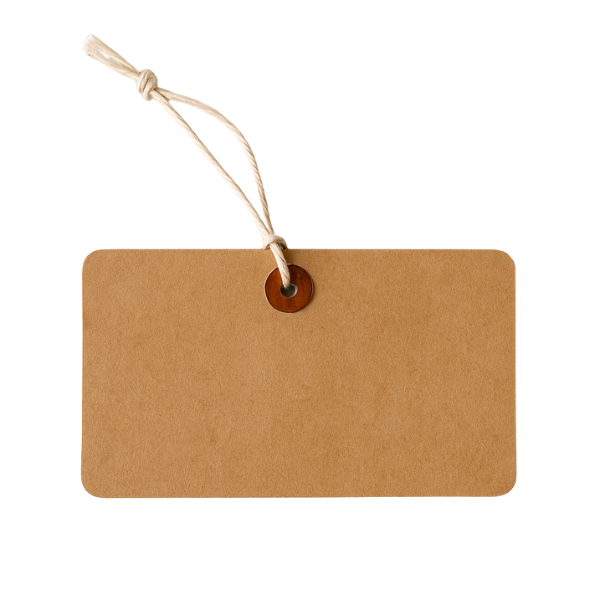 Paper Label With String - Tie On Price Tags - 120x60 mm