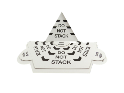 25 x 'DO NOT STACK' Printed Pallet Top Cones Triangles Guards