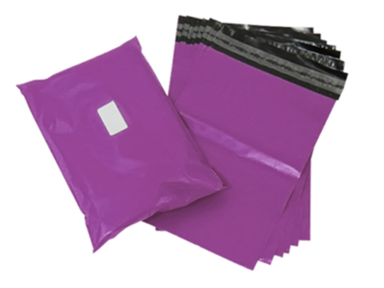 Purple Poly Mailing Bags 10" x 14" 250 x 350mm