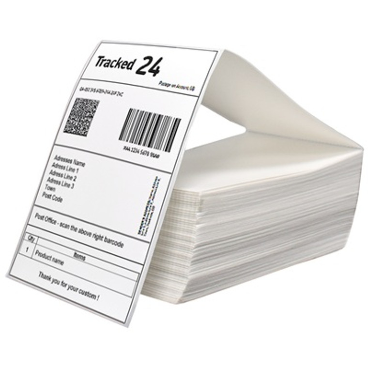 White Fanfold Direct Thermal Labels - 102 x 152mm White Fanfold Direct Thermal Labels - 102 x 152mm