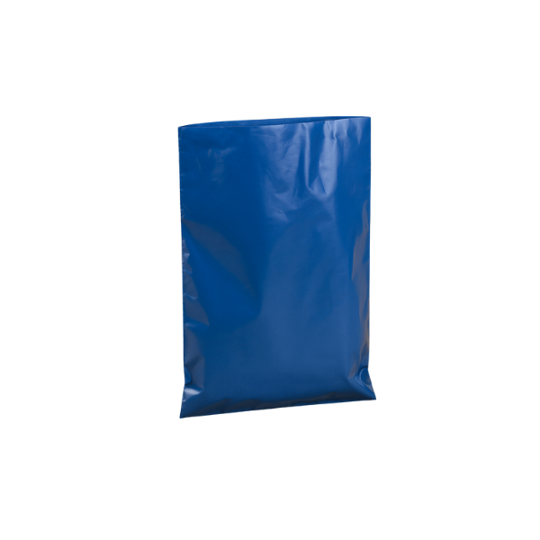 Blue Gusseted Lpde Polythene Bags - 430x560+40 mm - 60 micron - Heavy Duty