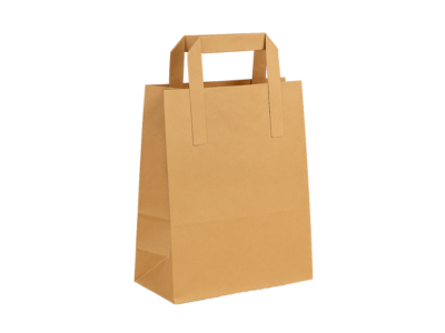 Brown takeaway paper bags with handles