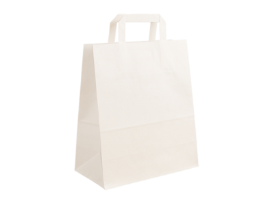 White takeaway paper bags with handles