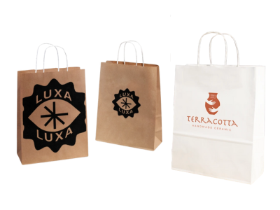 Standard kraft paper bags with twisted handles