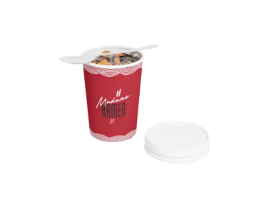 Printed soup cups with lids