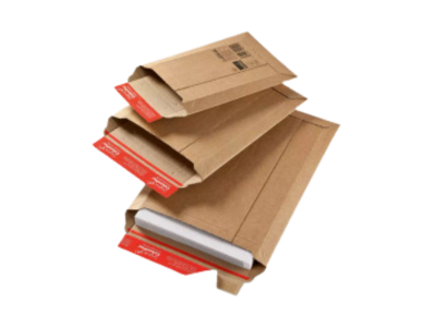Cardboard pocket envelopes with opening on the short edge