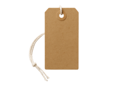 Paper swing tags with string