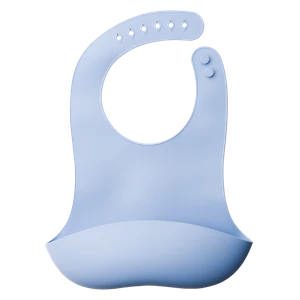 A clearcut image of the Nestling Silicone Bib in the colour Dusty Blue.