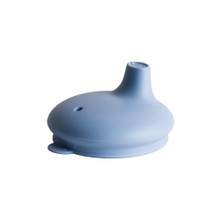 A clearcut image of the Nestling Silicone Sippy Lid for the Nestling Stainless Steel Insulated Cup in the colour Dusty Blue.