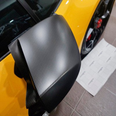 Matte Ceramic Carbon Vinyl Wrap On Car