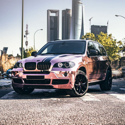Rose Gold Vinyl Wrap On Car