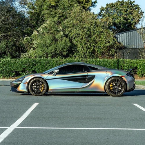 Silver fireworks Vinyl Wrap On Car